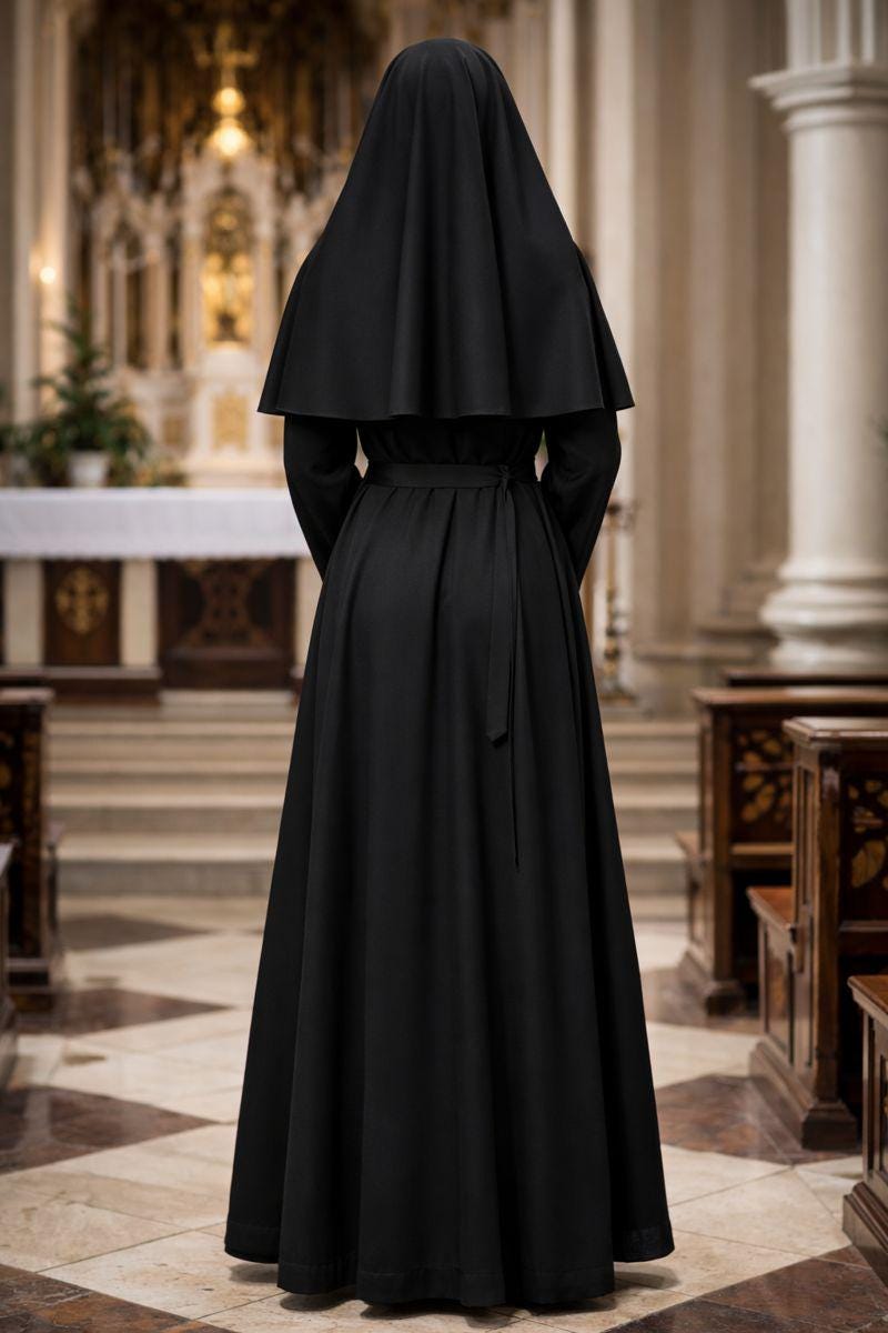 Traditional Black Clergy Cassock – Roman Church Liturgical Robe for Priest (Father), Christmas Church Attire - image 4