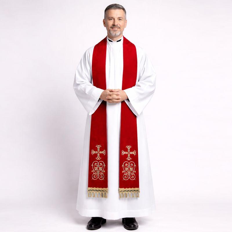 Clergy Stole | Fair Trade Priest Sash | Religious Garment & Liturgical Attire | Elegant Pastoral Vestment