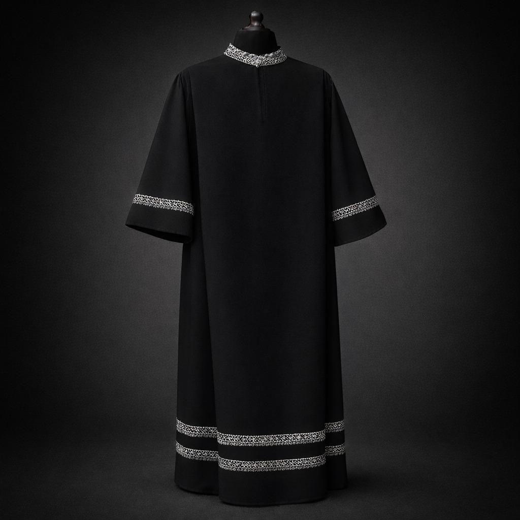 Men's Lace Clergy Alb – Square Neck Liturgical Vestment - image 8