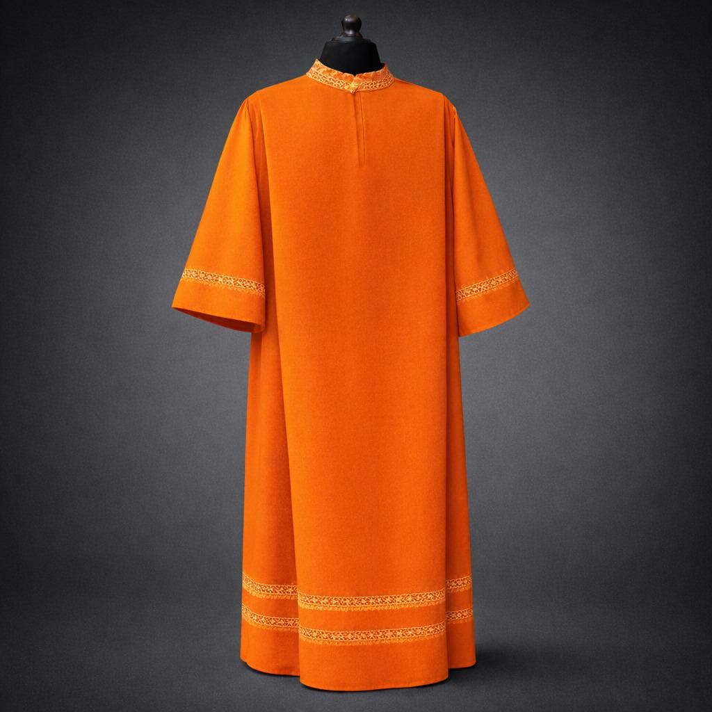 Men's Lace Clergy Alb – Square Neck Liturgical Vestment - image 6