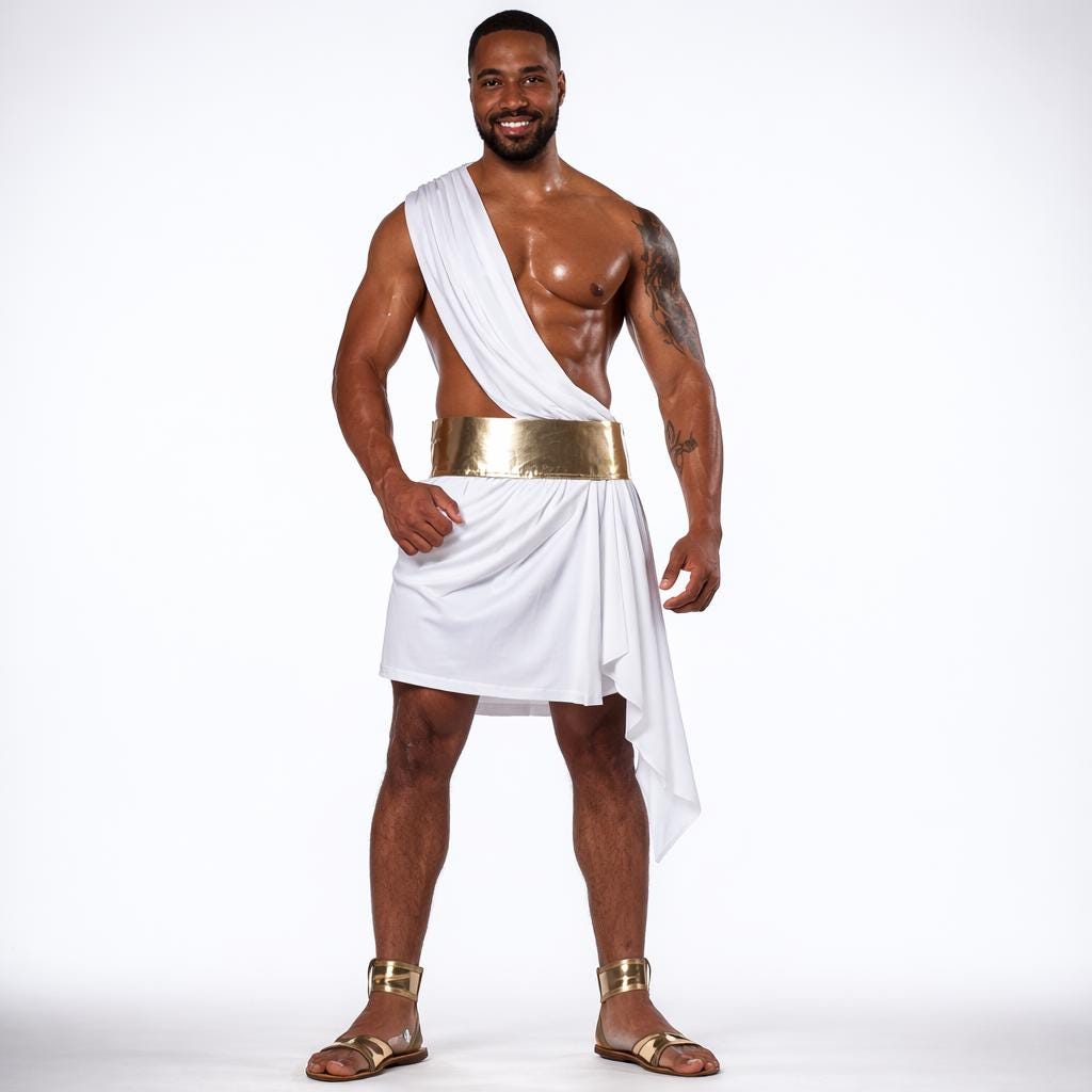 Greek Goddess Toga Costume | White Toga Dress, Roman Outfit