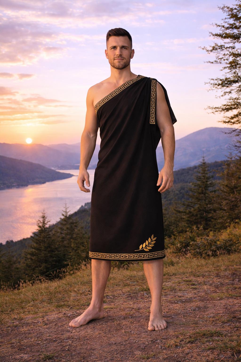 Men’s Roman Senator Purpel Toga – Classical Ancient Rome Costume, Historical Draped Garment - image 3