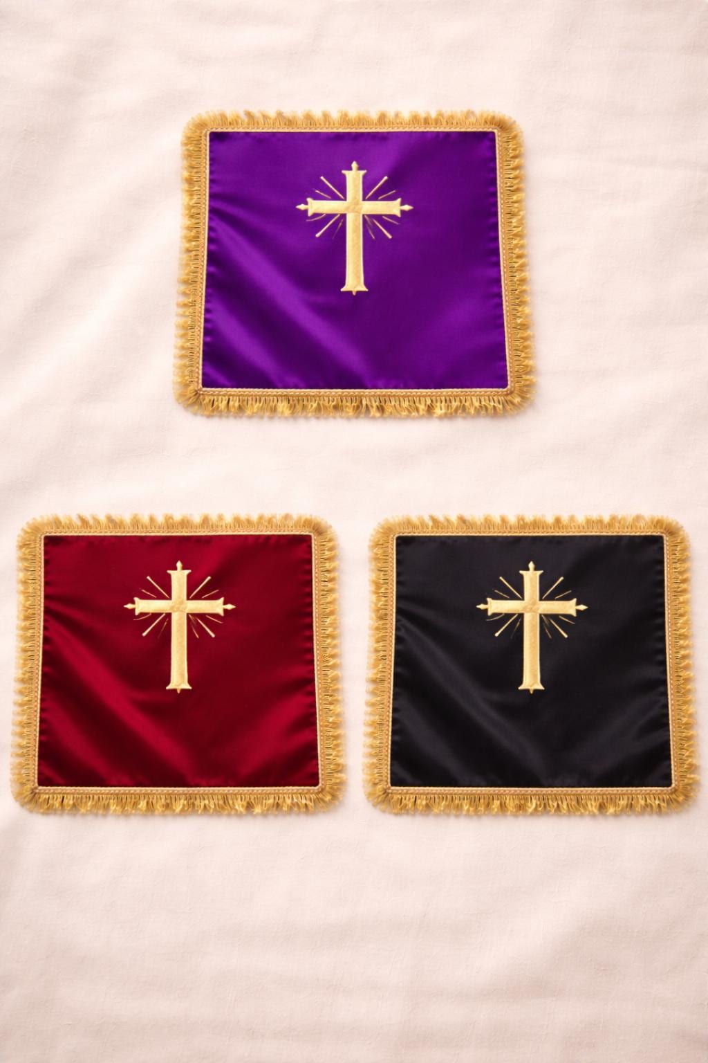 Chalice Veil with Gold Cross – Gnostic Mass Cup Cover, Ritual Altar Fabric - image 2