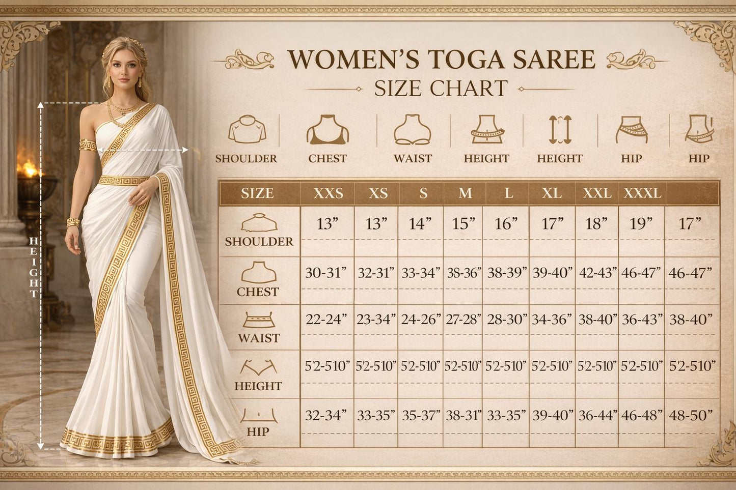 Roman Goddess Saree Costume, Ivory Draped Gown, Sleeveless Toga Outfit, Cosplay Attire - image 7