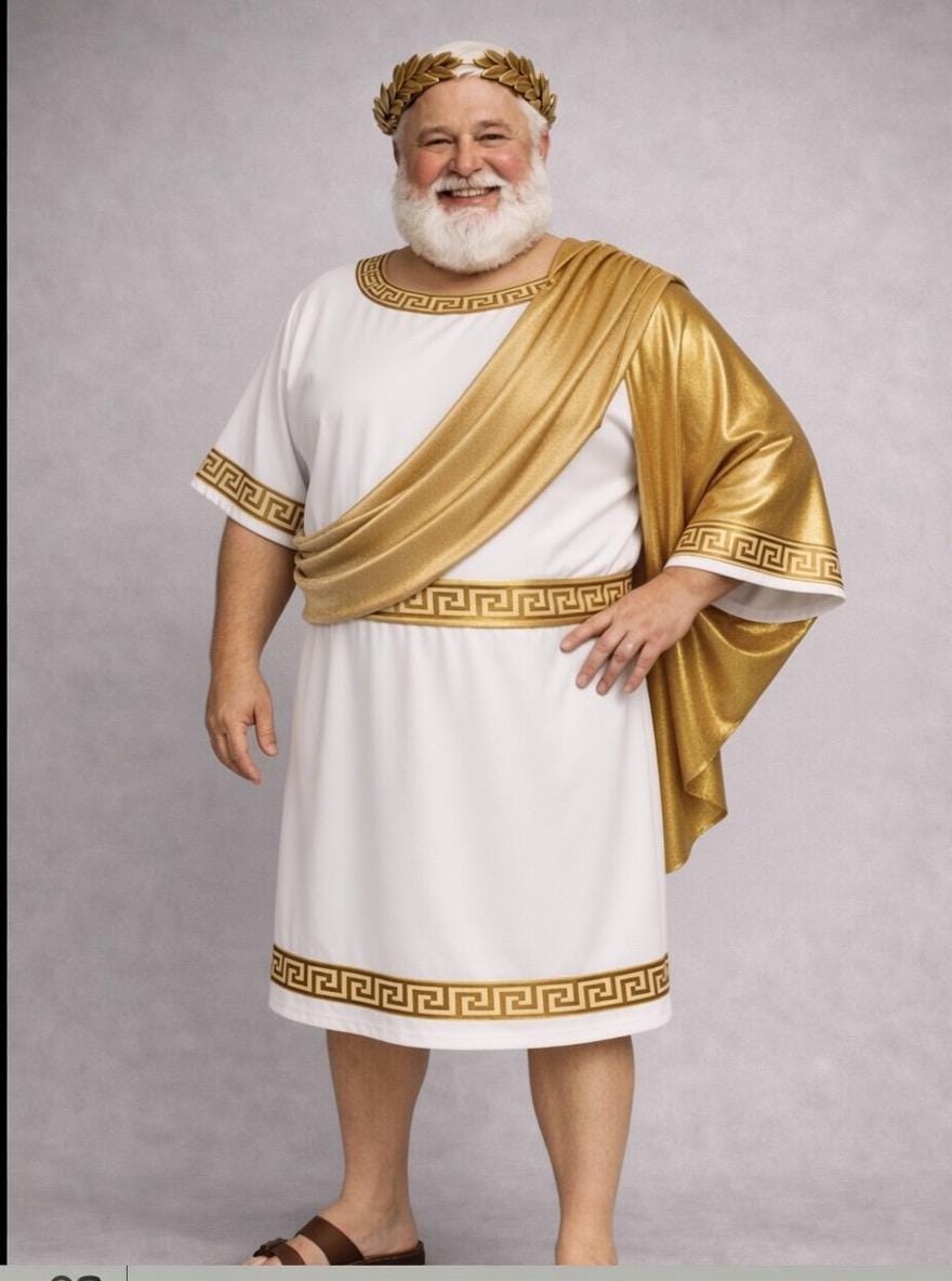 Men's Roman Senator Toga – Classical Ancient Rome Costume, Historical Draped Garment, Zeus Outfit - image 2