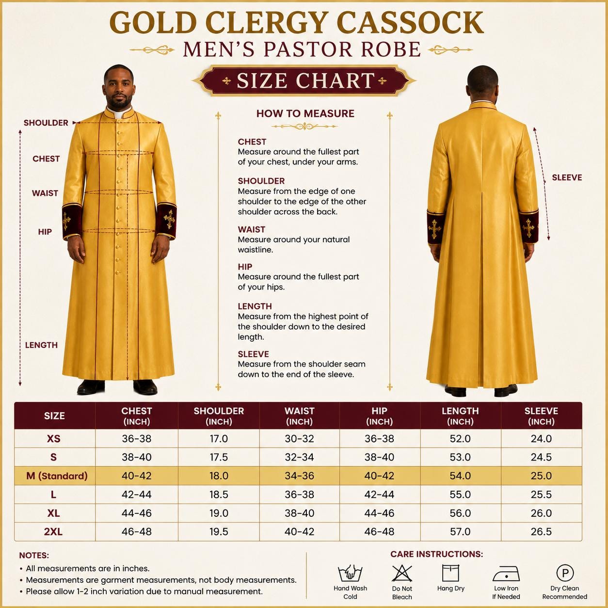 Gold Clergy Cassock Robe: Traditional Roman Soutane for Ministers - image 4