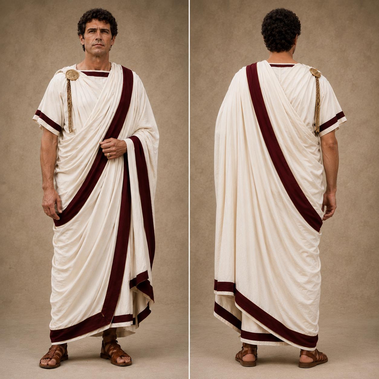 Couple Roman Toga & Saree Costume Set, Ancient Rome Cosplay Outfit - image 5