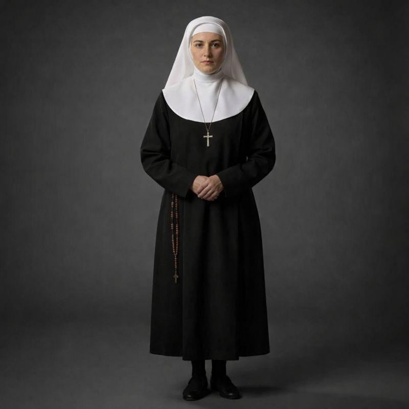 Women's Nun Dress - Custom Black Clergy Cassock, Religious Garment - image 5
