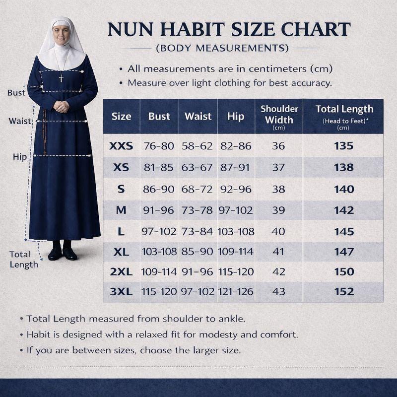 Women's Nun Dress - Custom Black Clergy Cassock, Religious Garment - image 6