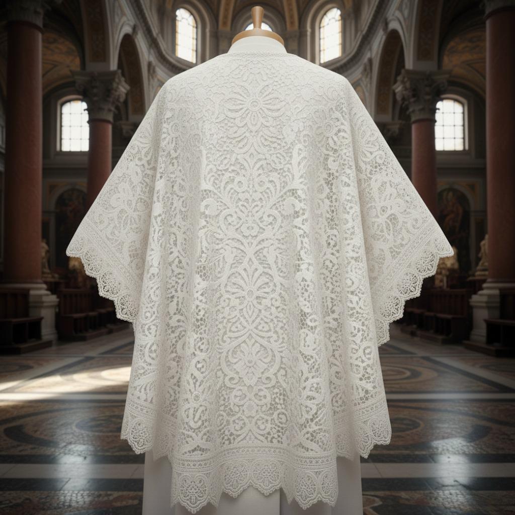 Roman style Lace surplice chasuble vestment Messgewand cotta - image 2