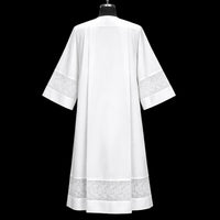Men's Lace Minister Alb – Square Neck Clergy Robe, Liturgical Vestment - image 3