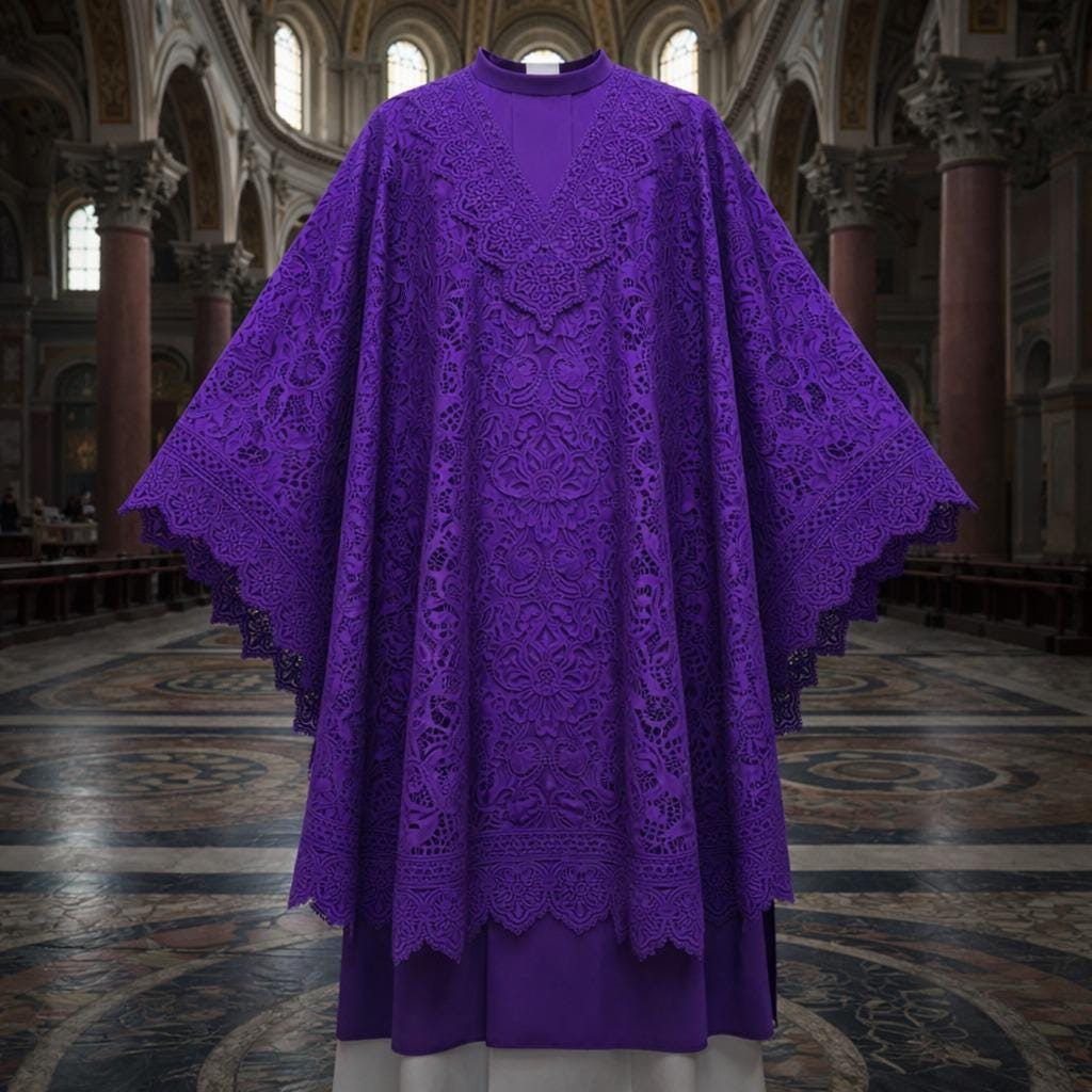 Roman style Lace surplice chasuble vestment Messgewand cotta - image 5
