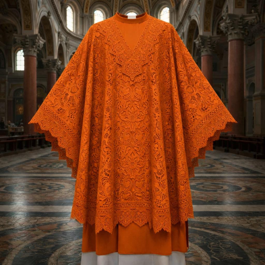 Roman style Lace surplice chasuble vestment Messgewand cotta - image 8