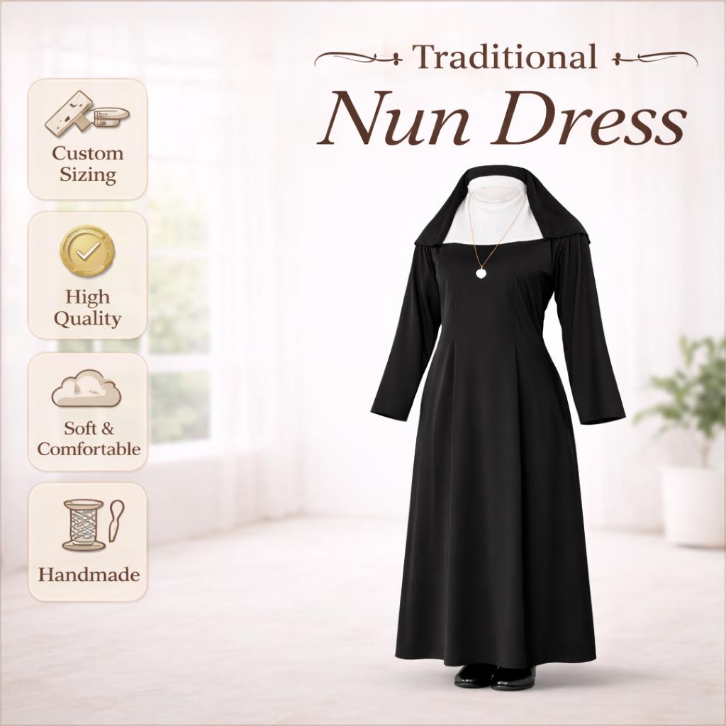Black Clergy Cassock – Roman Church Liturgical Robe for Priest (Father), Christmas Church Attire - image 5