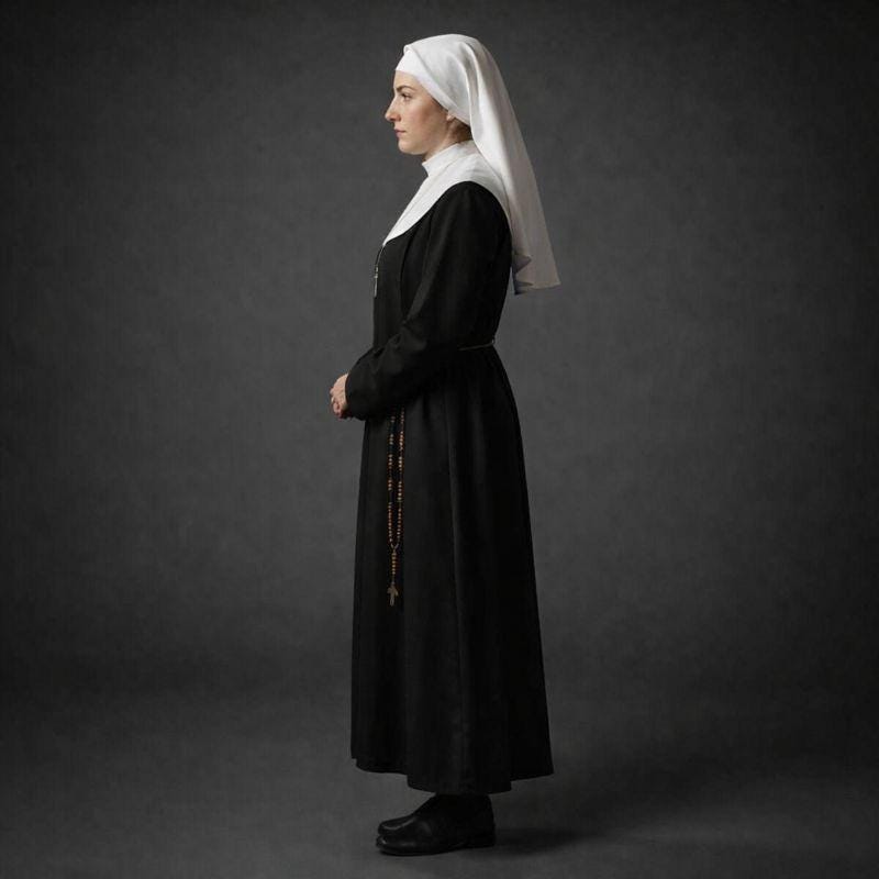 Women's Nun Dress - Custom Black Clergy Cassock, Religious Garment - image 4