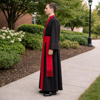 Men’s Roman Catholic Cassock Robe –  Clergy Priest Vestment with Trim - image 2