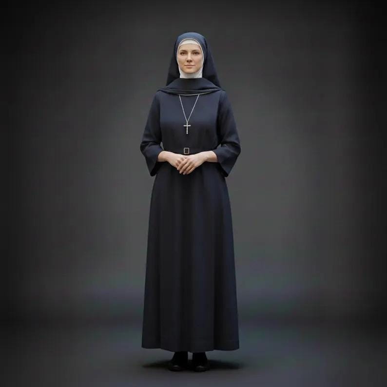 Nun Dress For Women , Adult Nun Outfit , Custom Cassock , religious garment - image 3