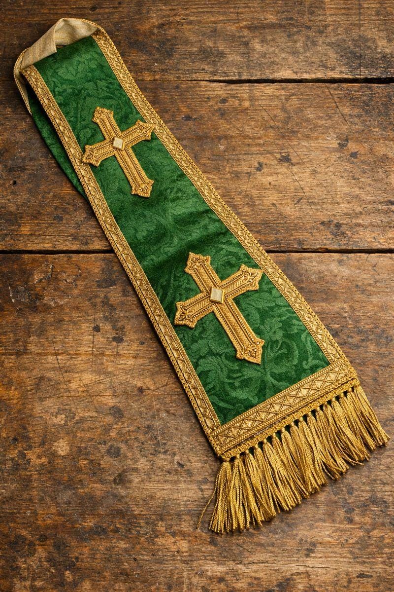 Handwoven Clergy Stole | Fair Trade Priest Sash | Religious Garment & Liturgical Attire | Elegant Pastoral Vestment - image 2