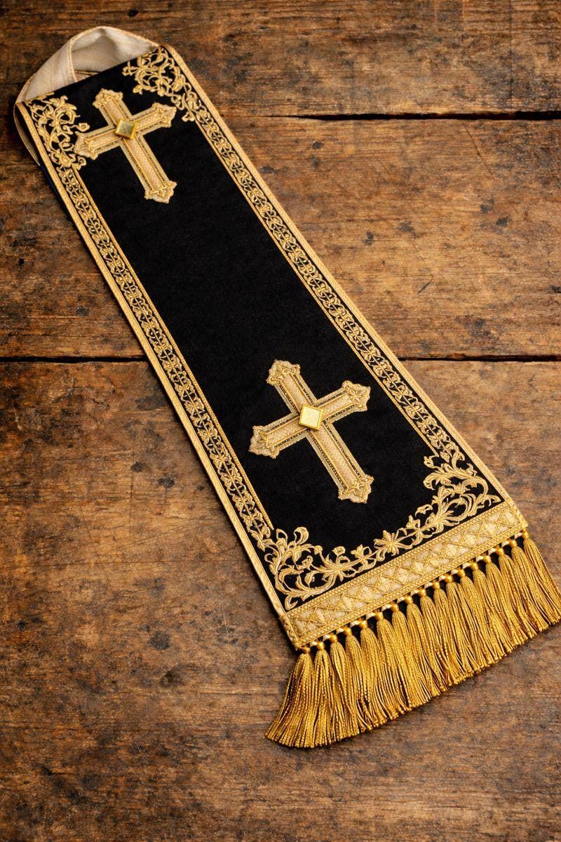 Handwoven Clergy Stole | Fair Trade Priest Sash | Religious Garment & Liturgical Attire | Elegant Pastoral Vestment - image 5