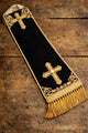 Black Clergy Stole | Fair Trade Priest Sash | Religious Garment & Liturgical Attire | Elegant Pastoral Vestment
