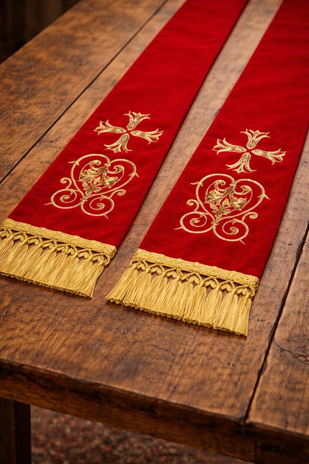 Clergy Stole | Fair Trade Priest Sash | Religious Garment & Liturgical Attire | Elegant Pastoral Vestment - image 2