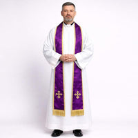Embroidered Cross Clergy Stole | Handmade Priest Vestment - image 3