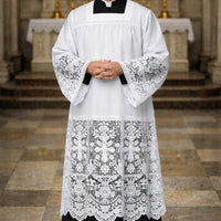 Men's Lace Alb – Square Neck Clergy Robe, Liturgical Vestment - image 2