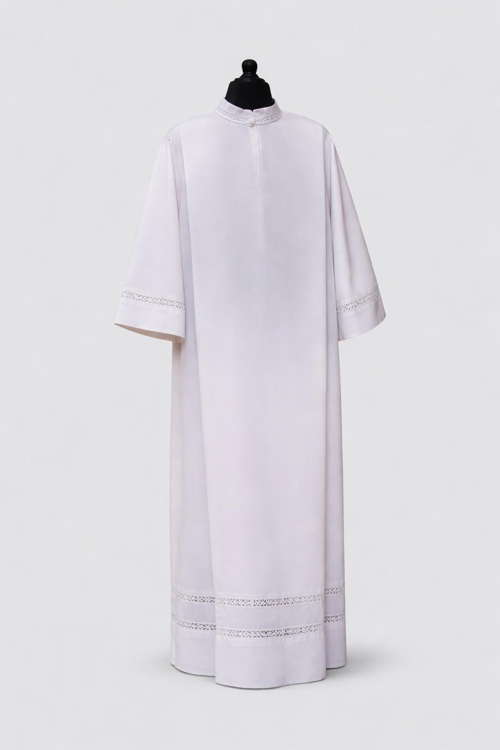 Men's Lace Clergy Alb – Square Neck Liturgical Vestment - image 4