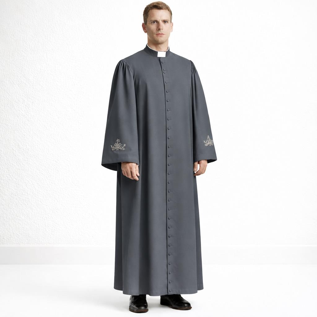 Black Roman Catholic Cassock for Men – Traditional Clergy Priest Robe – Liturgical Church Soutane Vestment - image 8