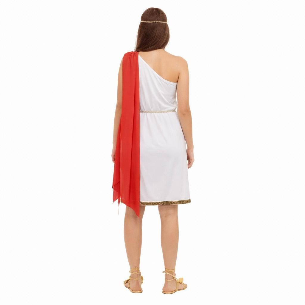 White One Shoulder Toga Dress | Greek Goddess Aphrodite Costume, Roman Outfit - image 2