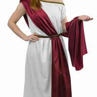 White Toga Dress with Red Sash | Greek Goddess Costume, Roman Outfit - image 2