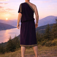 Men’s Roman Senator Purpel Toga – Classical Ancient Rome Costume, Historical Draped Garment - image 7