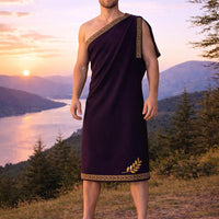 Men’s Roman Senator  Black Toga – Classical Ancient Rome Costume, Historical Draped Garment - image 4
