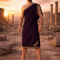 Men’s Roman Senator Purpel Toga – Classical Ancient Rome Costume, Historical Draped Garment - image 4