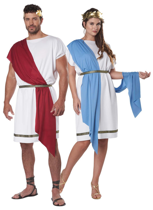 Roman Toga Couple Costume | His Hers Greek God Outfit, Toga Party Dress