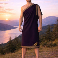 Men’s Roman Senator Purpel Toga – Classical Ancient Rome Costume, Historical Draped Garment - image 5