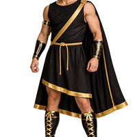 Black Men’s Roman Senator Toga – Classical Ancient Rome Costume, Historical Draped Garment - image 3
