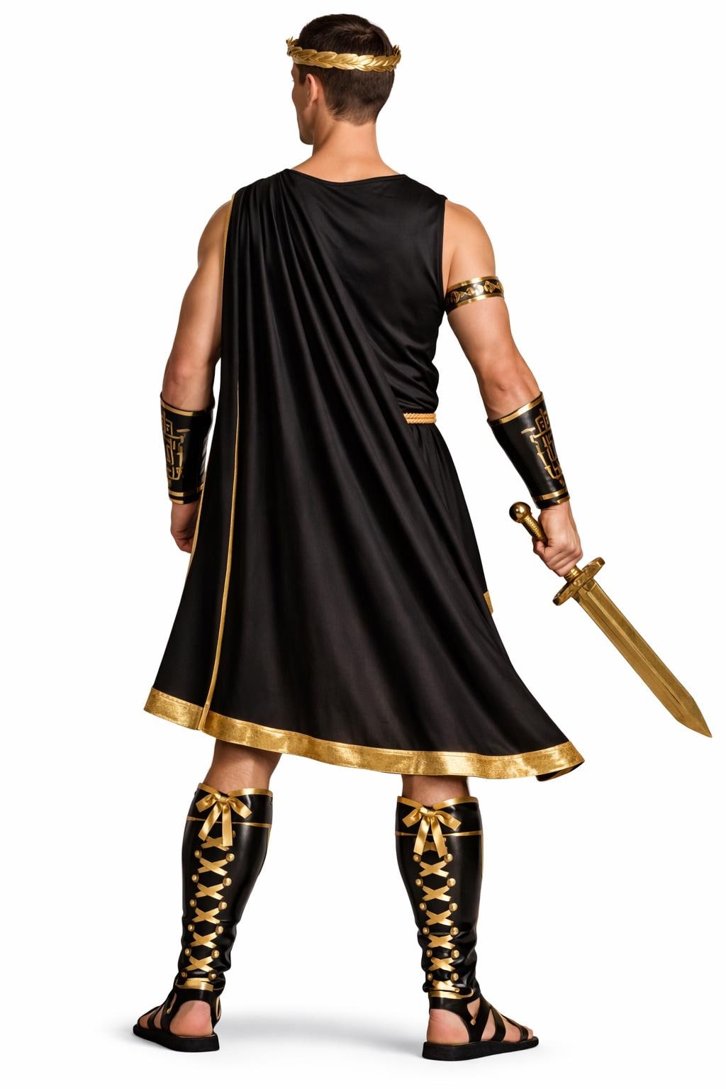 Black Men’s Roman Senator Toga – Classical Ancient Rome Costume, Historical Draped Garment - image 5