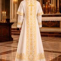 Elegant White Roman Cassock with Gold Embroidery – Traditional Clergy Robe for Church & Liturgical Wear - image 3