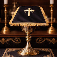 Chalice Veil with Gold Cross – Gnostic Mass Cup Cover, Ritual Altar Fabric - image 3