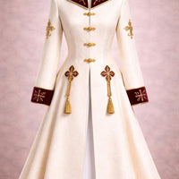 White Roman Cassock Soutane – Handmade Clergy Vestment with Cincture, Custom Fit