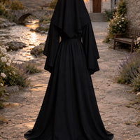 Traditional Black Nun Dress Robe with Veil – Elegant Modest Religious Outfit - image 2