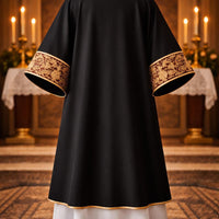 Black Chasuble with Gold Cross Detail – Elegant Liturgical Vestment for Church & Mass - image 2
