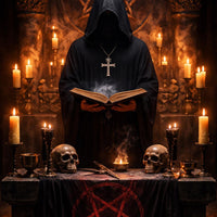 Black Tau Hooded Ritual Robe – Neophyte, Crone, Ceremonial Garment (Wicca, Goetia) - image 2