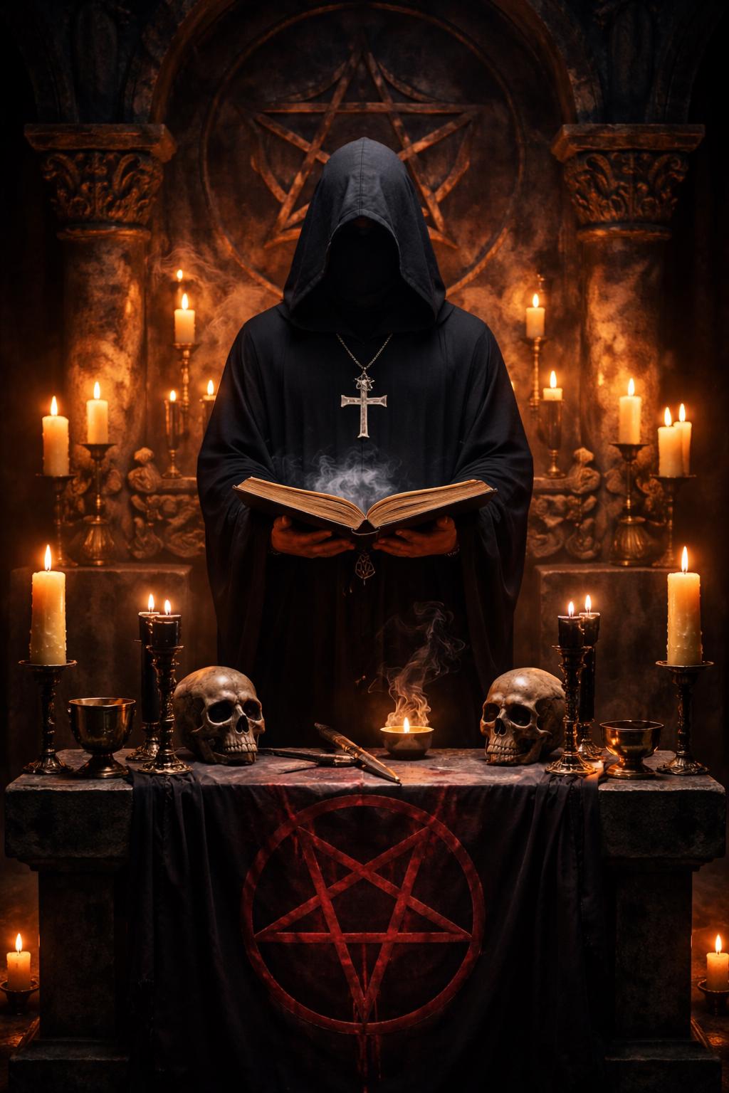 Black Tau Hooded Ritual Robe – Neophyte, Crone, Ceremonial Garment (Wicca, Goetia) - image 2