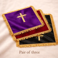 Chalice Veil with Gold Cross – Gnostic Mass Cup Cover, Ritual Altar Fabric