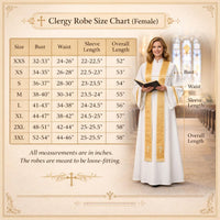Women Clergy Robe White Church Vestment with Gold Stole, Modest Ritual Dress, Priest Robe - image 3