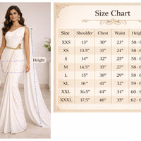 Women's Roman Senator Toga Saree | White Draped Costume with belt - image 2