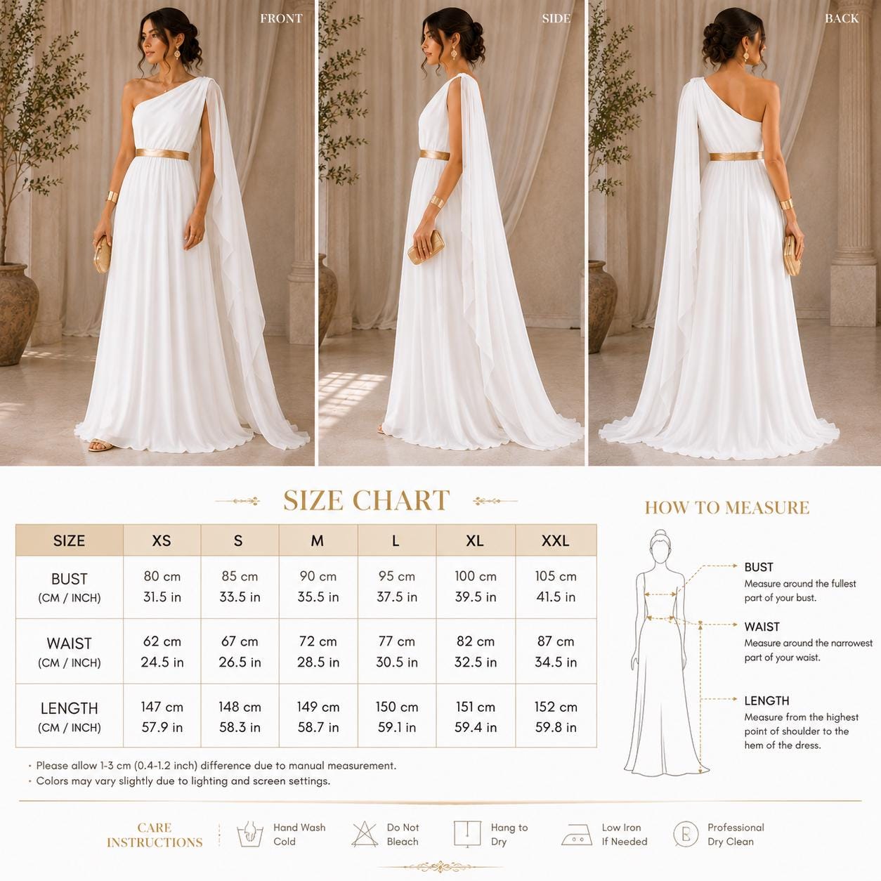 Women's Roman Toga Saree Costume | White Greek Key Border, Belt, Arm Band - image 9