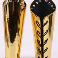Gold Armor Bracers: Medieval Viking Faux Leather Arm Guards for Cosplay - image 4